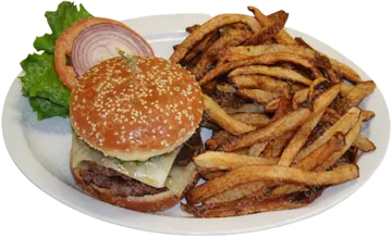 Guacamole Pepper-Jack Burger and Fries